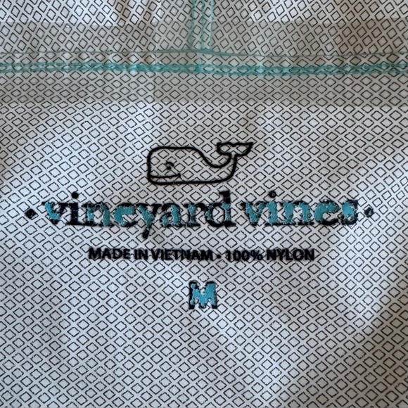 Vineyard Vines Waterproof Raincoat Hooded Rain Jacket Windbreaker Aqua Blue M - Picture 8 of 11